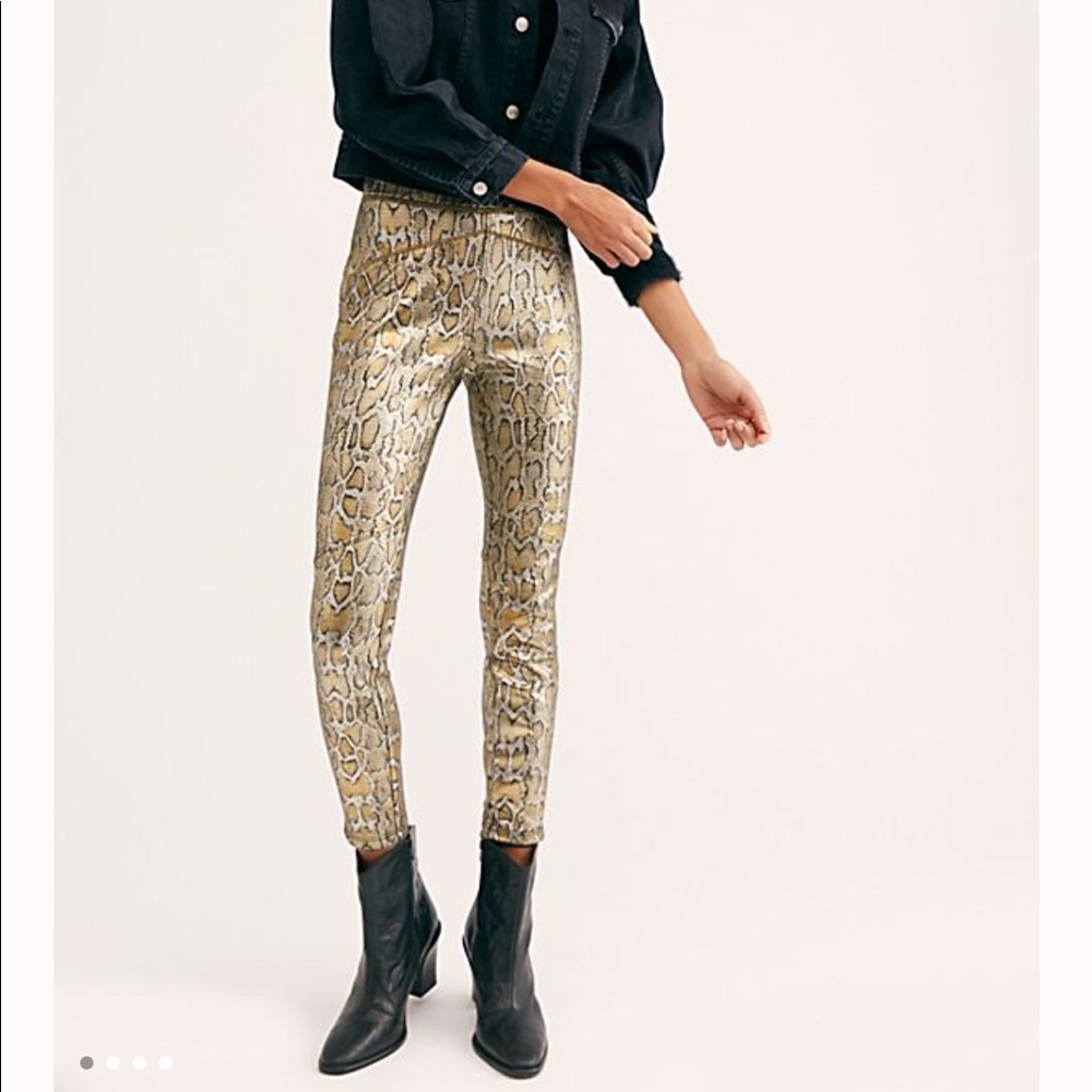 Free People Rio Printed Vegan Skinny Pants